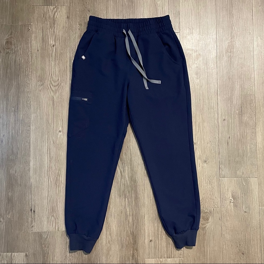 High-Waisted Navy Zamora Jogger Pants